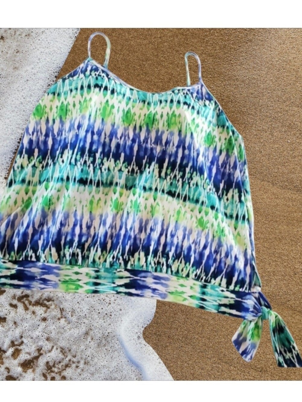 Tankini Swim Top size 16 Jaclyn Smith Blue & Green